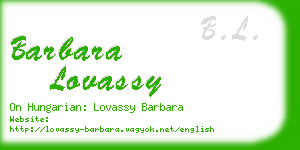 barbara lovassy business card